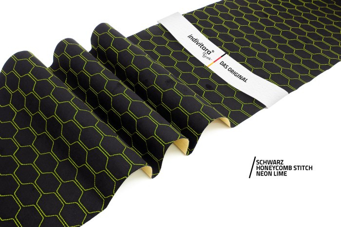 indivitara® Premium Stitch - selbstklebender Mikrofaserstoff Premium mit echten Nähten - Meterware - verschiedene Farben